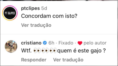 Comentário de Cristiano Ronaldo no clip da @ptclipes: «Wtf, quem é este gajo?»
